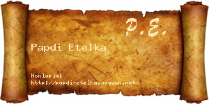 Papdi Etelka névjegykártya